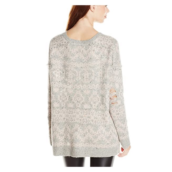 WILDFOX Pink Gray Venice Canal Shredded Sweater NWT - Picture 5 of 12